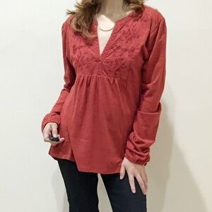 Lucky Brand Tunic Long Sleeve‎ Ochre color NWTO